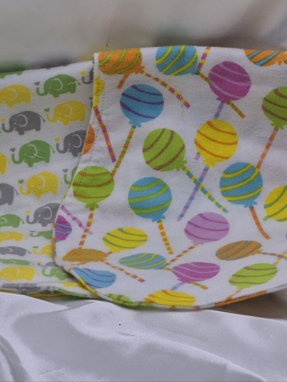 Kids Multi-Color Lollipop & Elephant Print Bandana Burp Bib  Rags- Unbranded